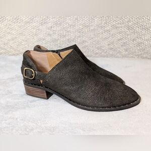 Lucky Brand Gahiro Loafer Women's 8.5 M Brown Leather Distressed Side Zip